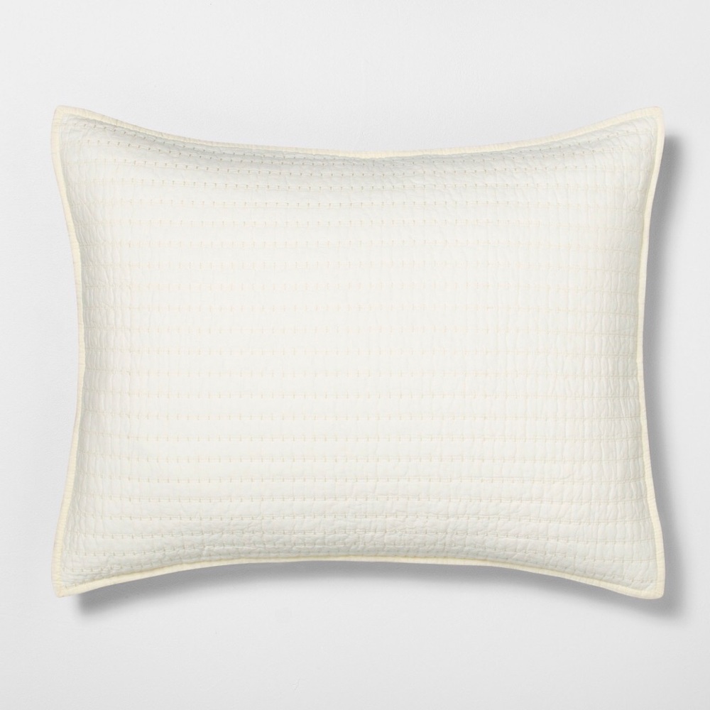 2 Hearth & Hand Magnolia Standard Solid Texture Pillow Shams Chip Joanna Gaines - Picture 2 of 10